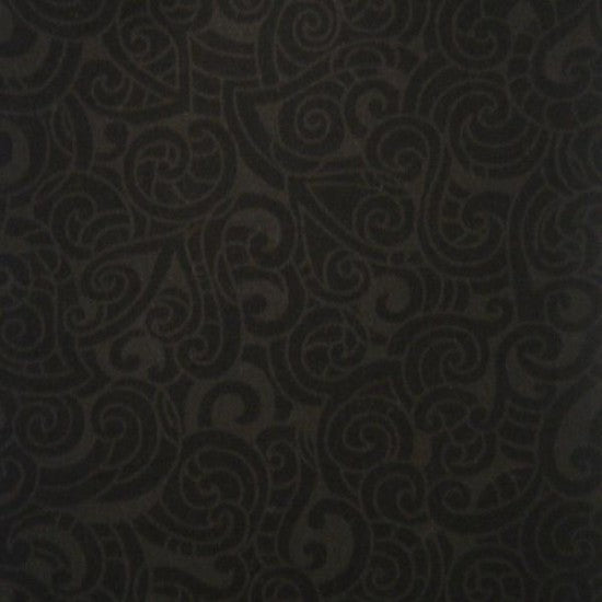 Kiwiana Moko Fabric Charcoal / Black