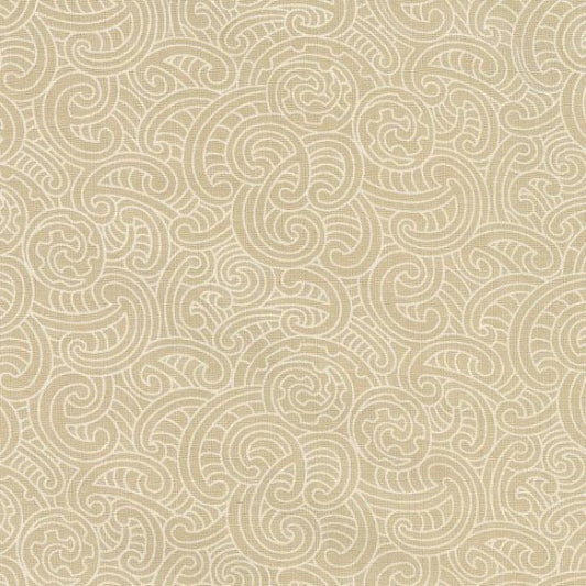 Kiwiana Ponga Koru Fabric Beige