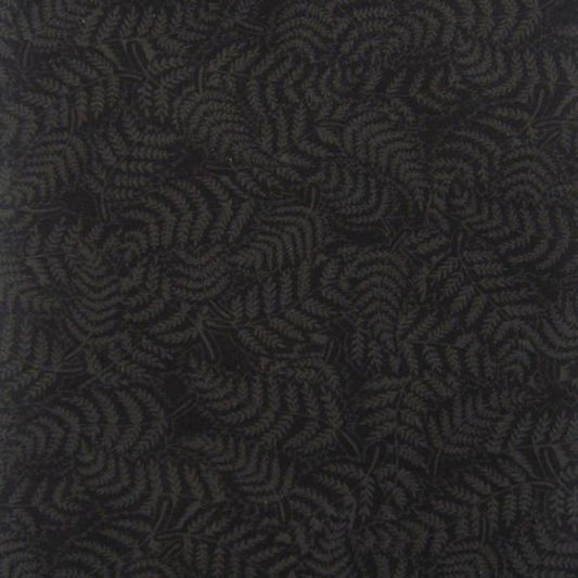 Kiwiana Fern Fabric Charcoal / Black