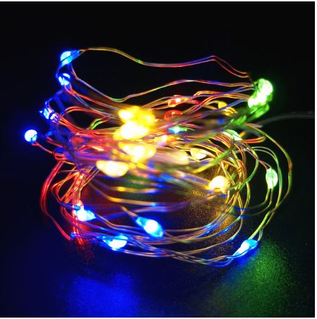 3 Metre Coloured Christmas Tree Lights for Large Tree Kit - Battery Operated Mini LED Seed Lights