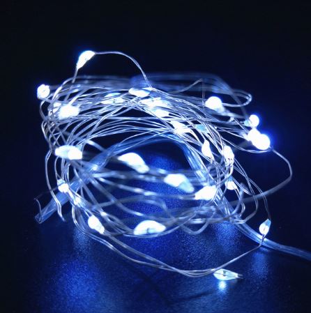 1 Metre White Christmas Tree Lights for Small Tree Kit - Battery Operated Mini LED Seed Lights