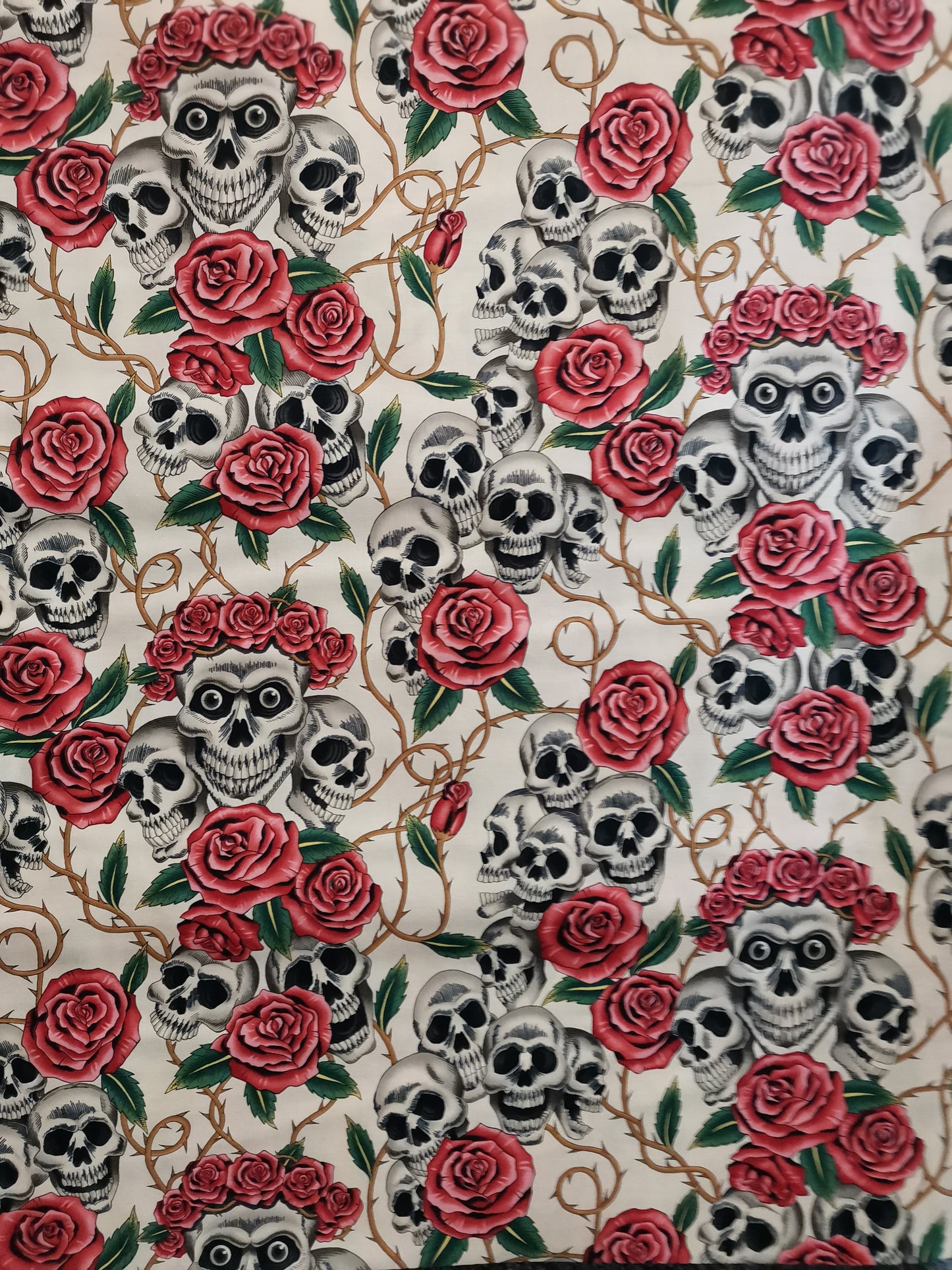 Alexander Henry Fabrics 6457A Rose Tattoo - Tea