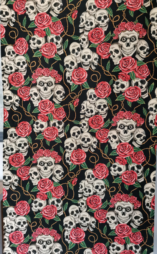 Alexander Henry Fabrics 6457B Rose Tattoo - Black Tea