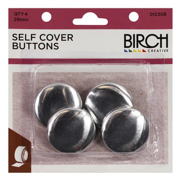 Self Cover Buttons Metal 29mm - Pack of 4