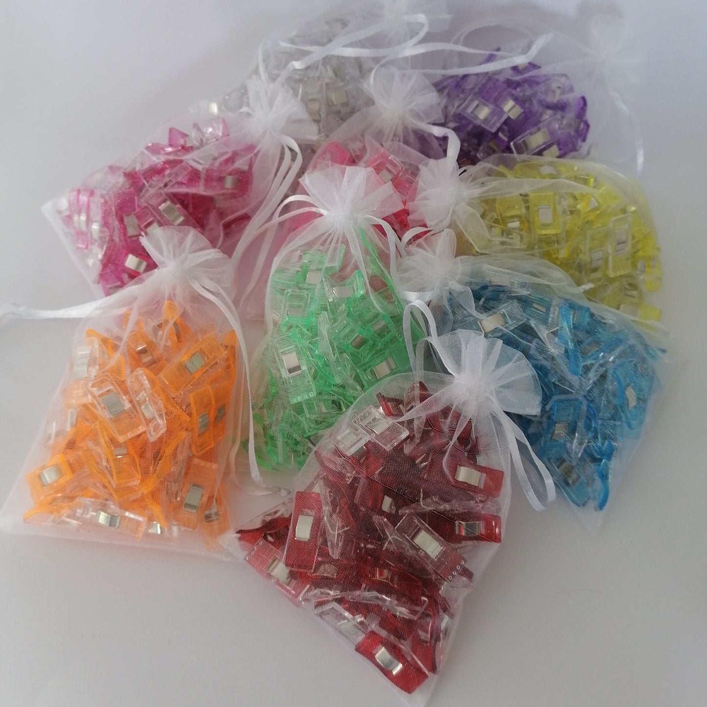 Spring Loaded Plastic Wonder Clips x 50