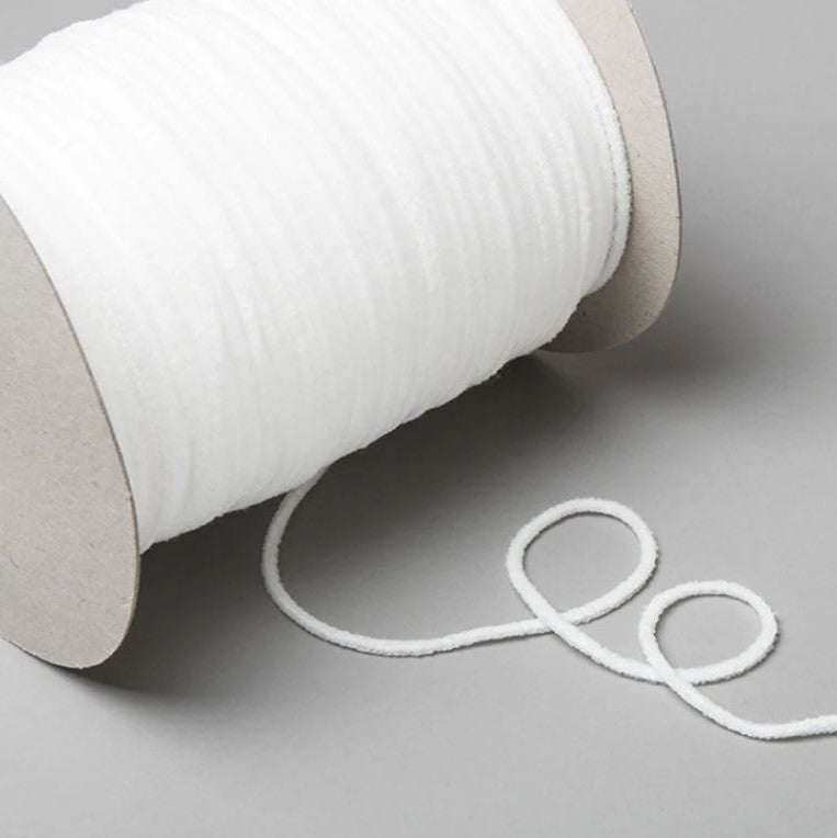 Mask Elastic - Soft and Comfortable 4mm White per metre