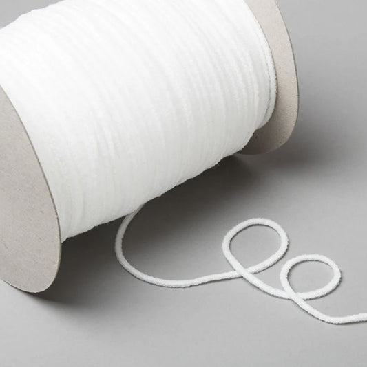 Mask Elastic - Soft and Comfortable 4mm White per metre